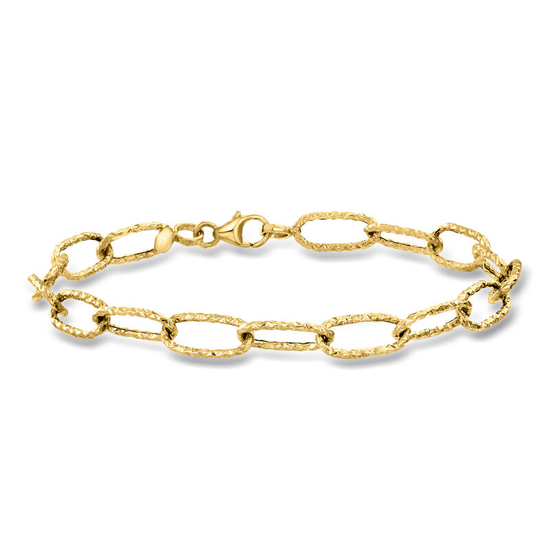 Italian 14kt Yellow Gold Paper Clip Link Bracelet image number 0