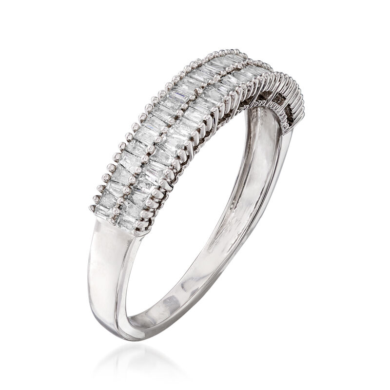 .50 ct. t.w. Baguette Diamond Double-Row Ring in Sterling Silver image number 2