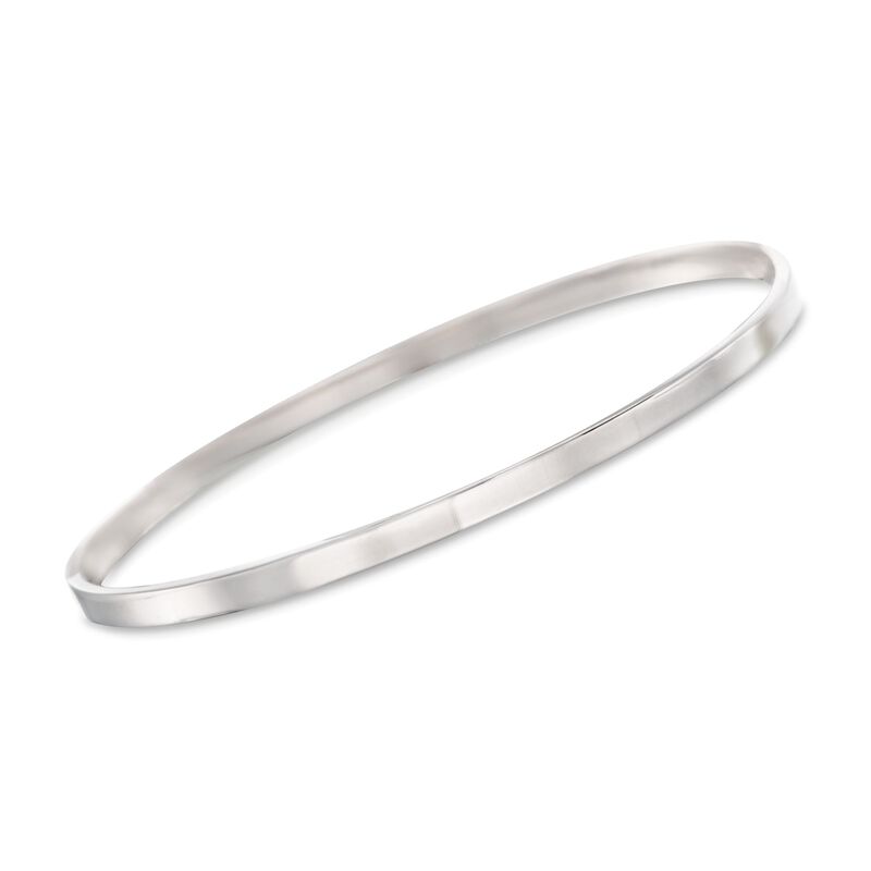 Italian Sterling Silver Stackable Bangle Bracelet image number 0