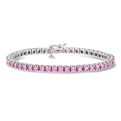 C. 1990 Vintage 6.00 ct. t.w. Pink Sapphire Tennis Bracelet in 14kt White Gold