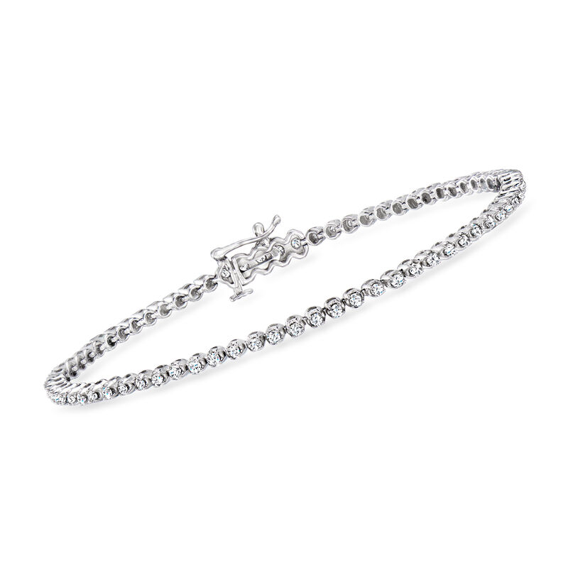1.00 ct. t.w. Diamond Tennis Bracelet in Sterling Silver image number 0