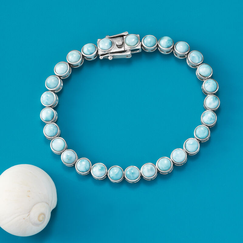 5mm Larimar Tennis Bracelet in Sterling Silver image number 2