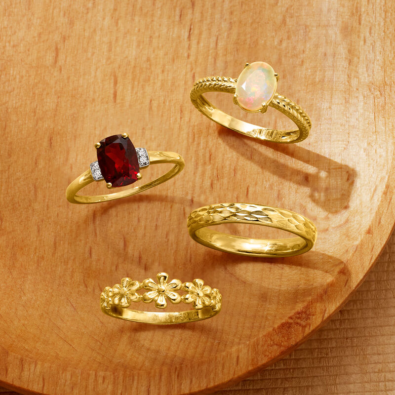 Opal Twisted Ring in 10kt Yellow Gold image number 3