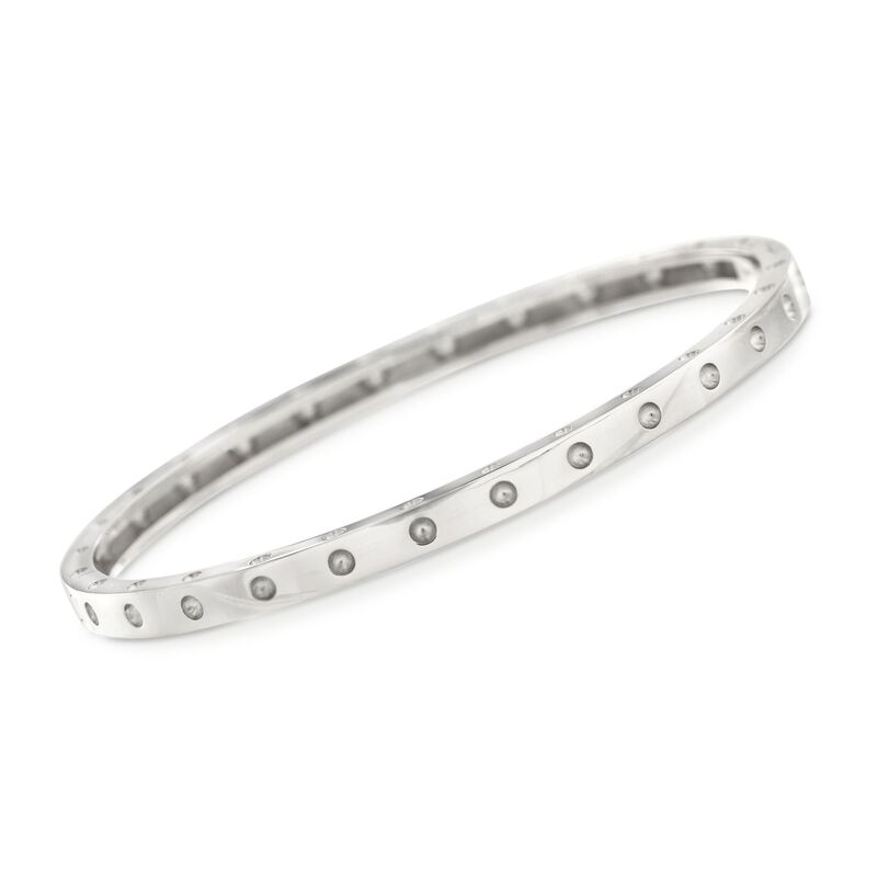 Roberto Coin &quot;Symphony&quot; Pois Moi 18kt White Gold Bangle Bracelet. 7&quot; image number 0