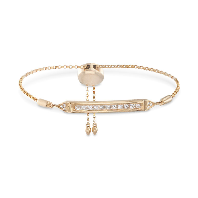 .51 ct. t.w. Diamond Bar Bolo Bracelet in 14kt Yellow Gold  image number 3