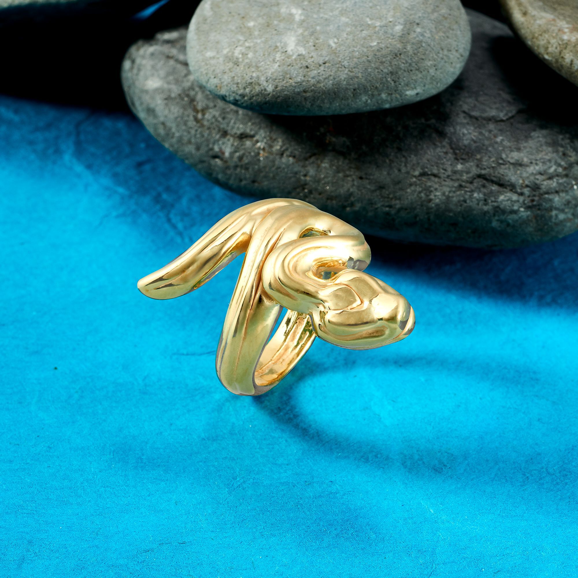Italian 18kt Yellow Gold Snake Ring