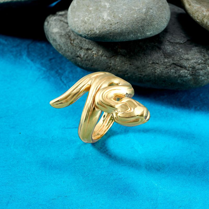 Italian 18kt Yellow Gold Snake Ring image number 3