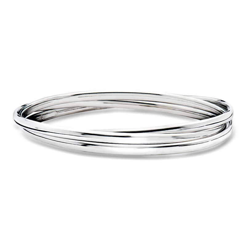 Italian Sterling Silver Rolling Bangle Bracelet image number 0