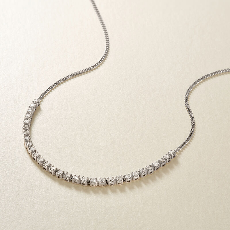 1.00 ct. t.w. Diamond Tennis-Style Necklace in Sterling Silver image number 2