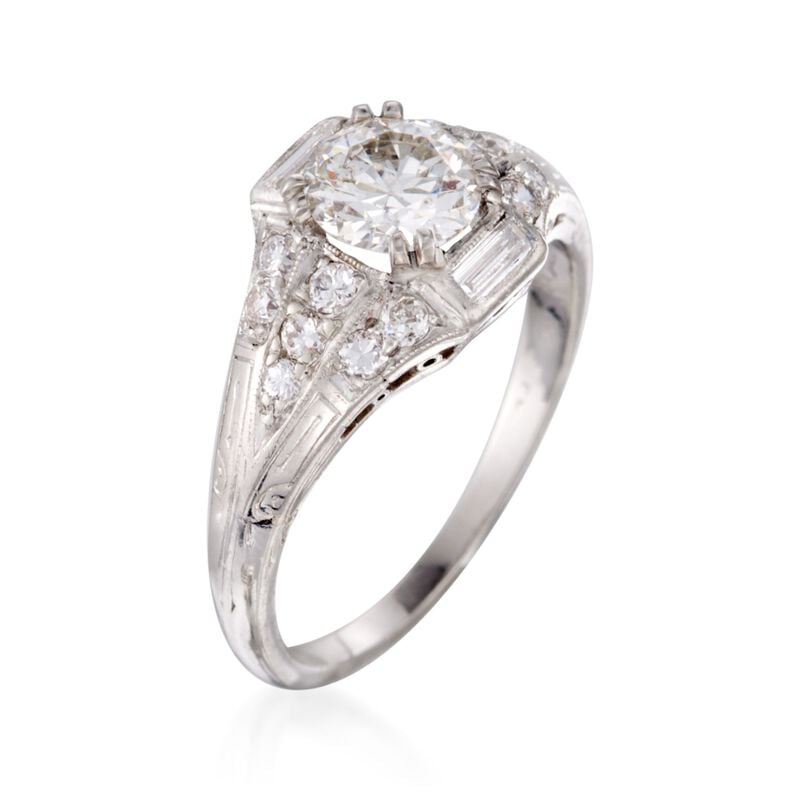 C. 2000 Vintage 1.43 ct. t.w. Certified Diamond Ring in Platinum. Size 8 image number 2