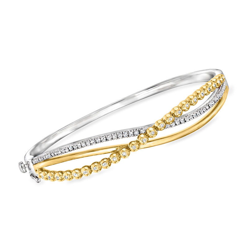 .50 ct. t.w. Diamond Highway Bangle Bracelet in Two-Tone Sterling Silver image number 0