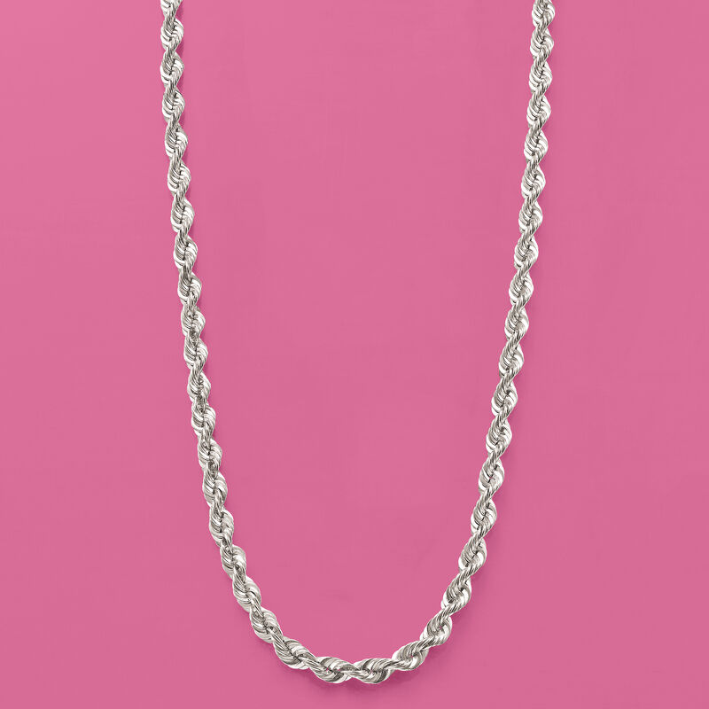 5.8mm Sterling Silver Rope Chain Necklace image number 4