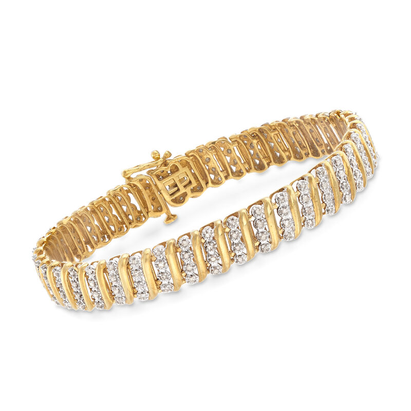 1.00 ct. t.w. Diamond Link Bracelet in 18kt Gold Over Sterling image number 0