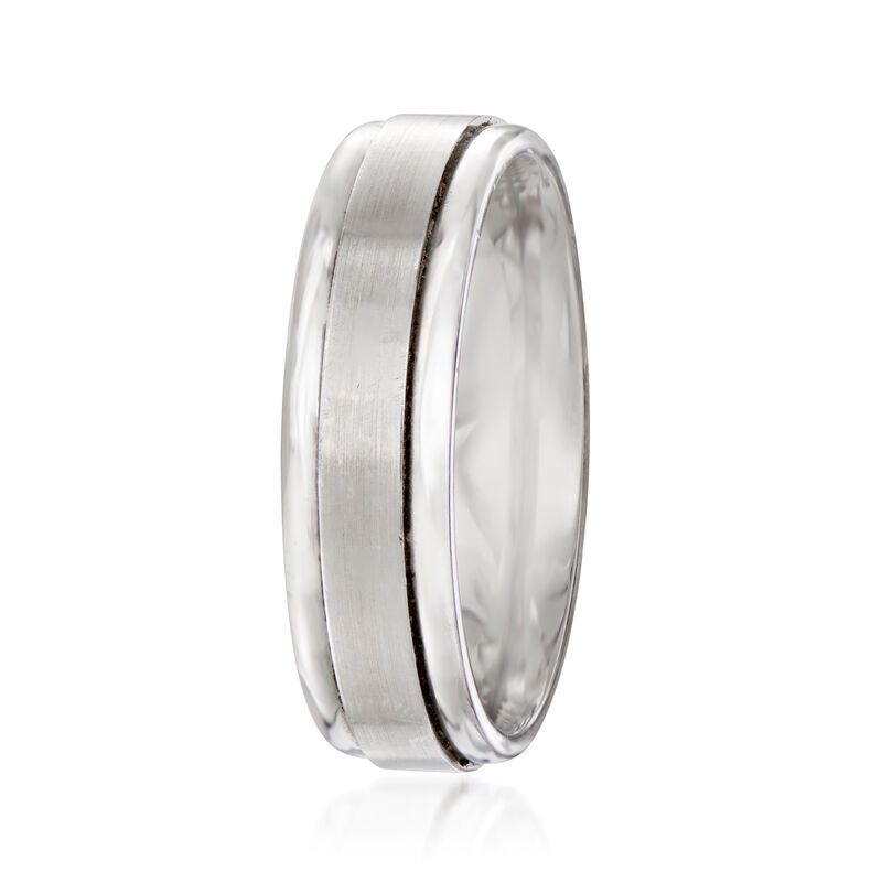 Men's 6mm Palladium Wedding Ring. Size 9 image number 1