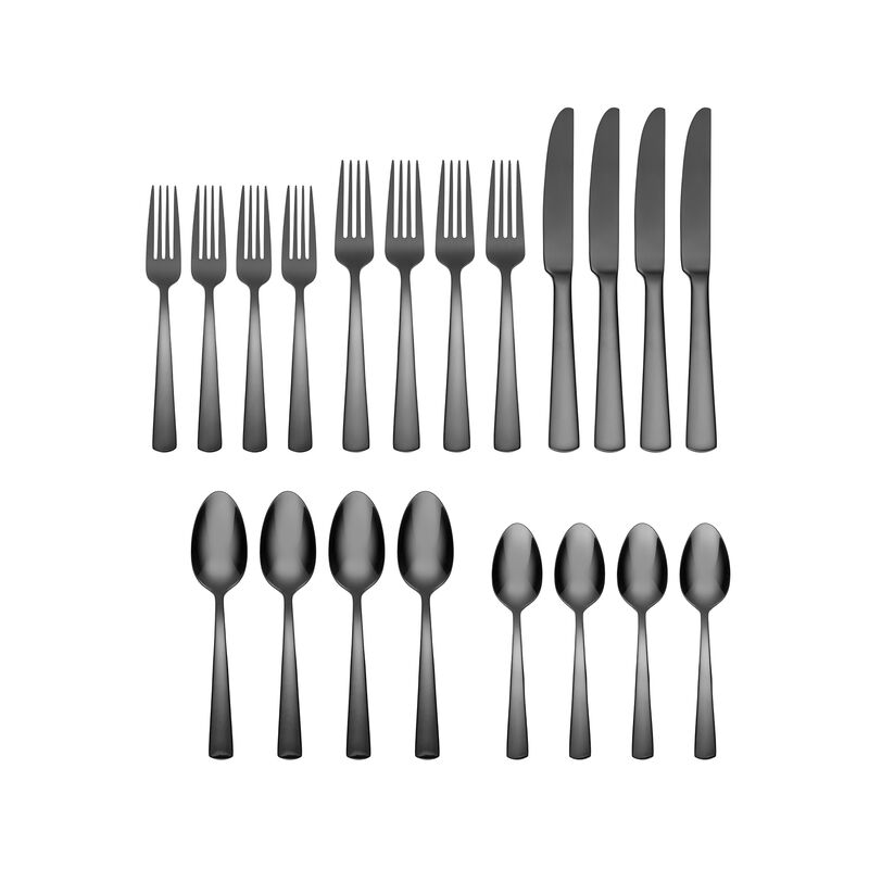 Oneida &quot;Aptitude&quot; 20-pc. Service for Four 18/0 Stainless Steel Midnight Black Flatware Set image number 1