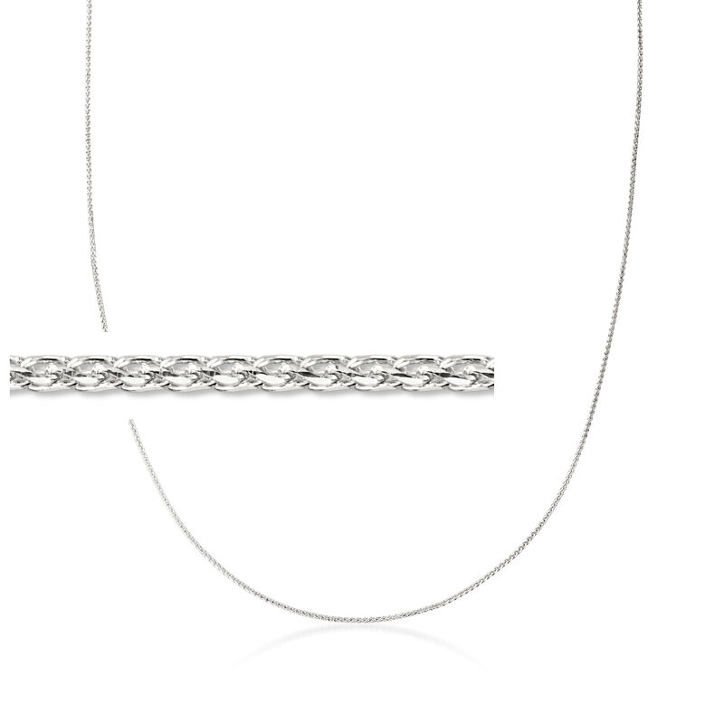 .6mm 14kt White Gold Wheat-Chain Necklace image number 0