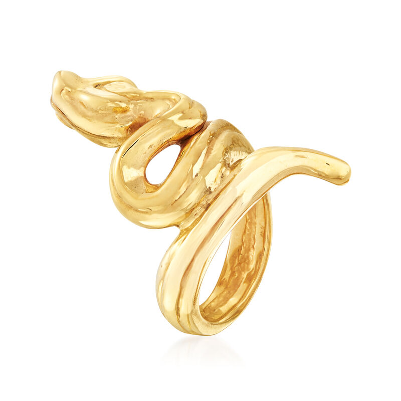 Italian 18kt Yellow Gold Snake Ring image number 2