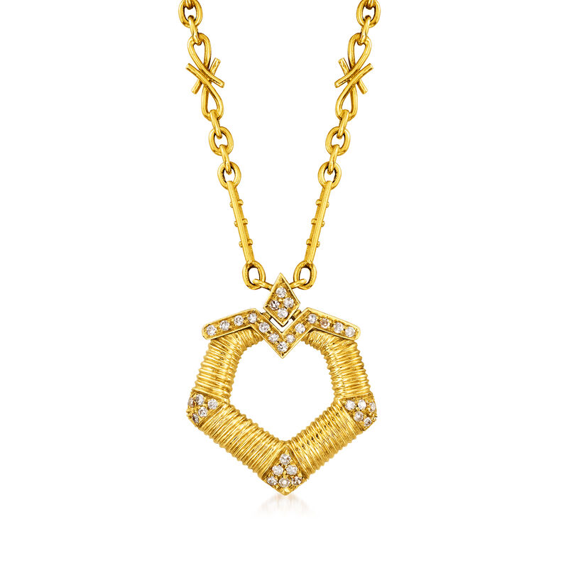 C. 1970 Vintage .40 ct. t.w. Diamond Circle Drop Necklace in 18kt Yellow Gold image number 0
