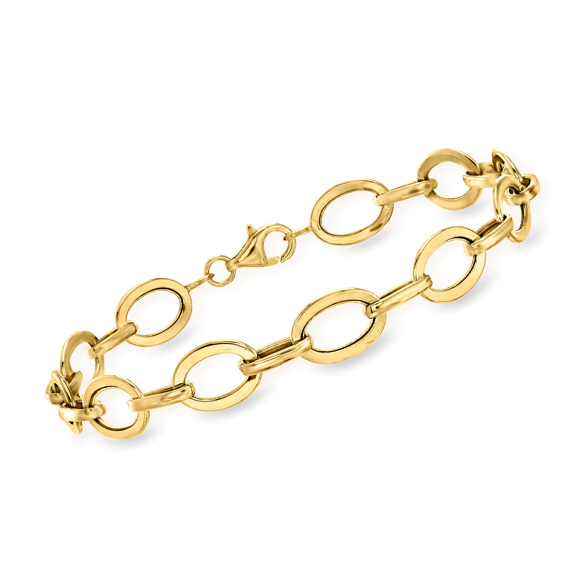 Ross-Simons 14kt Yellow Gold Single Bead Necklace Italian 14kt Yellow Gold Bead Station Ring | Ross Simons