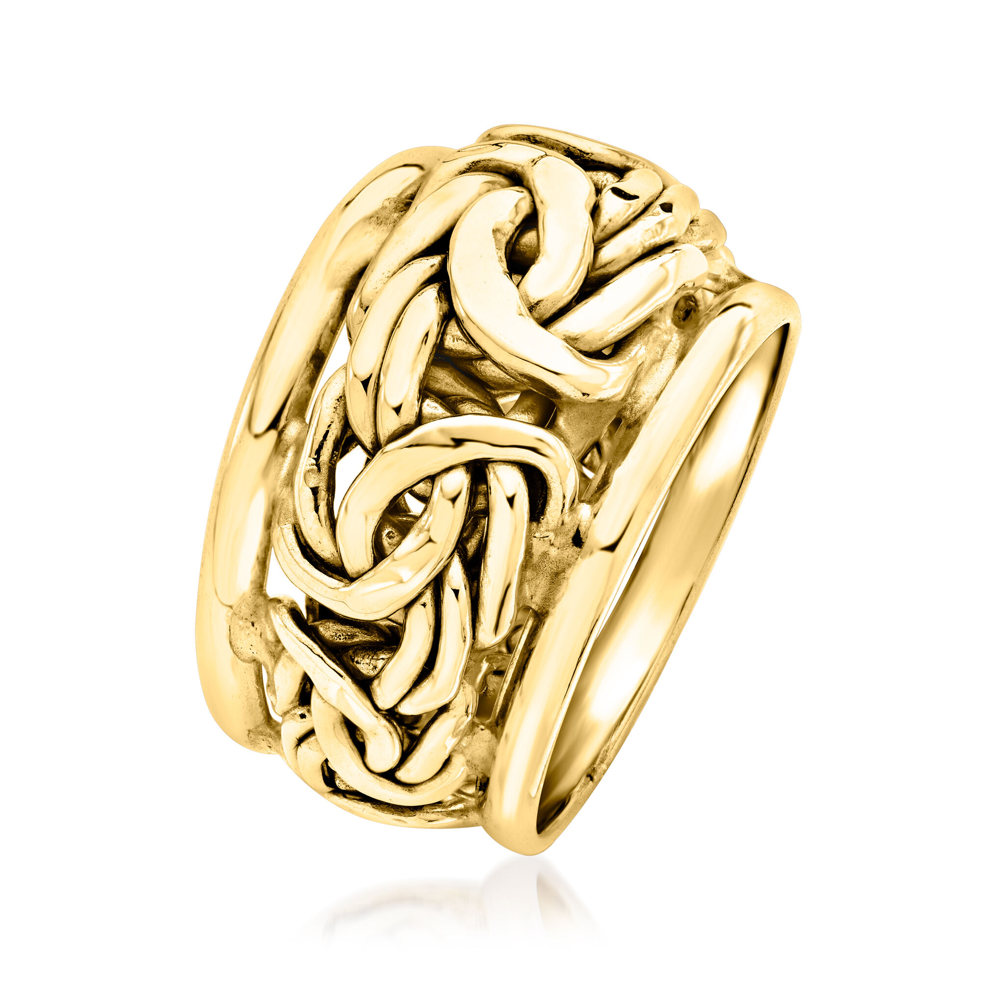 14kt Yellow Gold Byzantine Link Ring