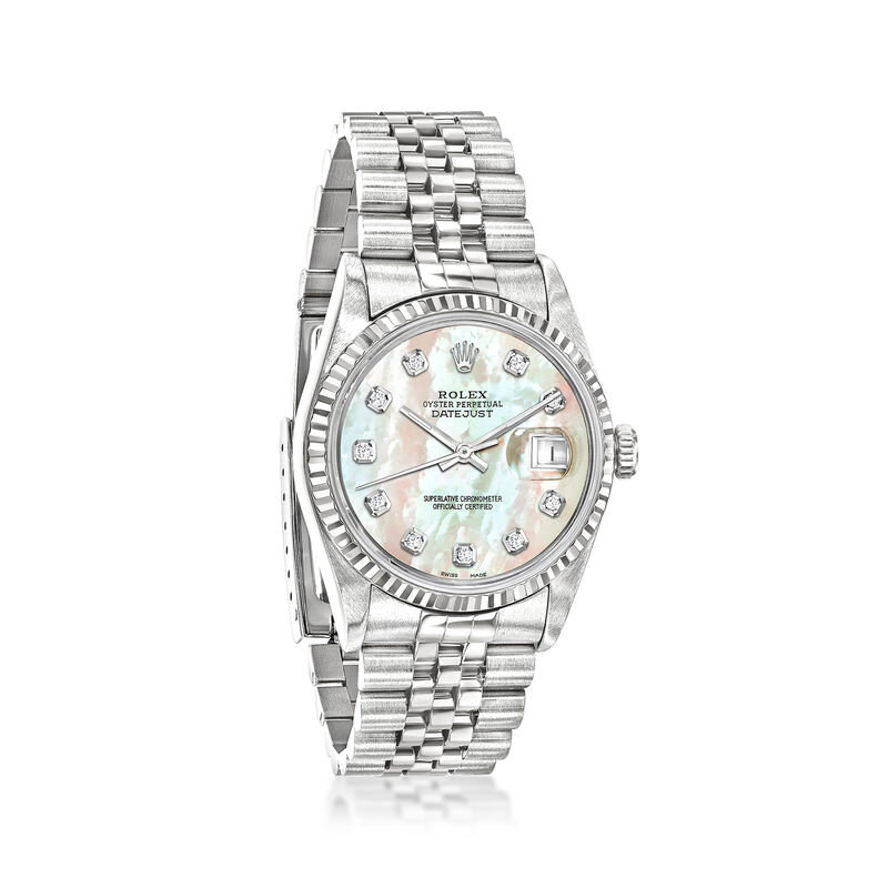 Pre-Owned Rolex Datejust Men's 36mm Automatic Stainless Steel and 18kt White Gold Watch  image number 0