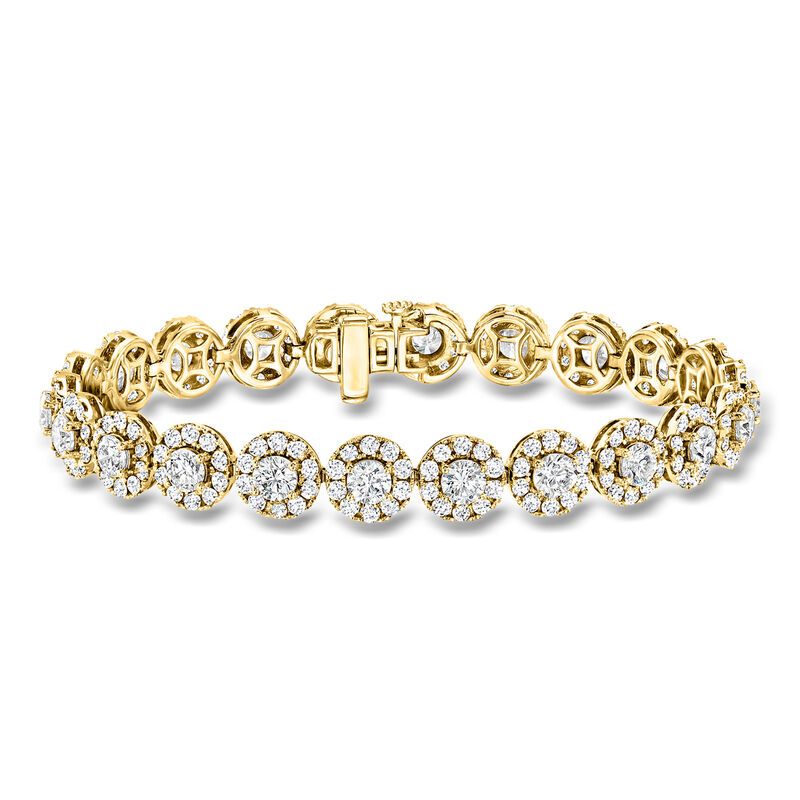 10.00 ct. t.w. Lab-Grown Diamond Halo Bracelet in 14kt Yellow Gold image number 0