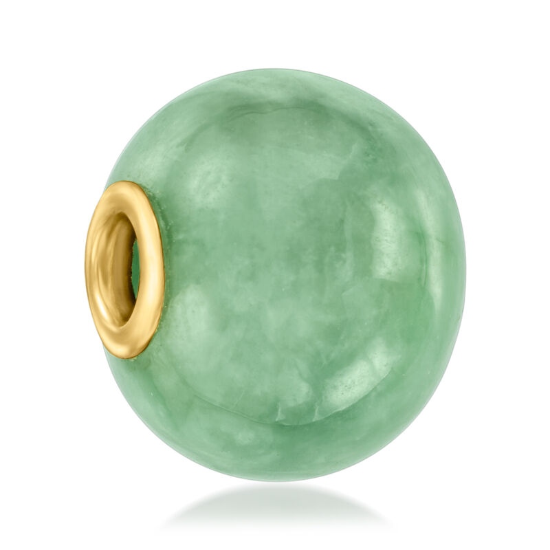 Jade Bead Pendant in 14kt Yellow Gold  image number 2
