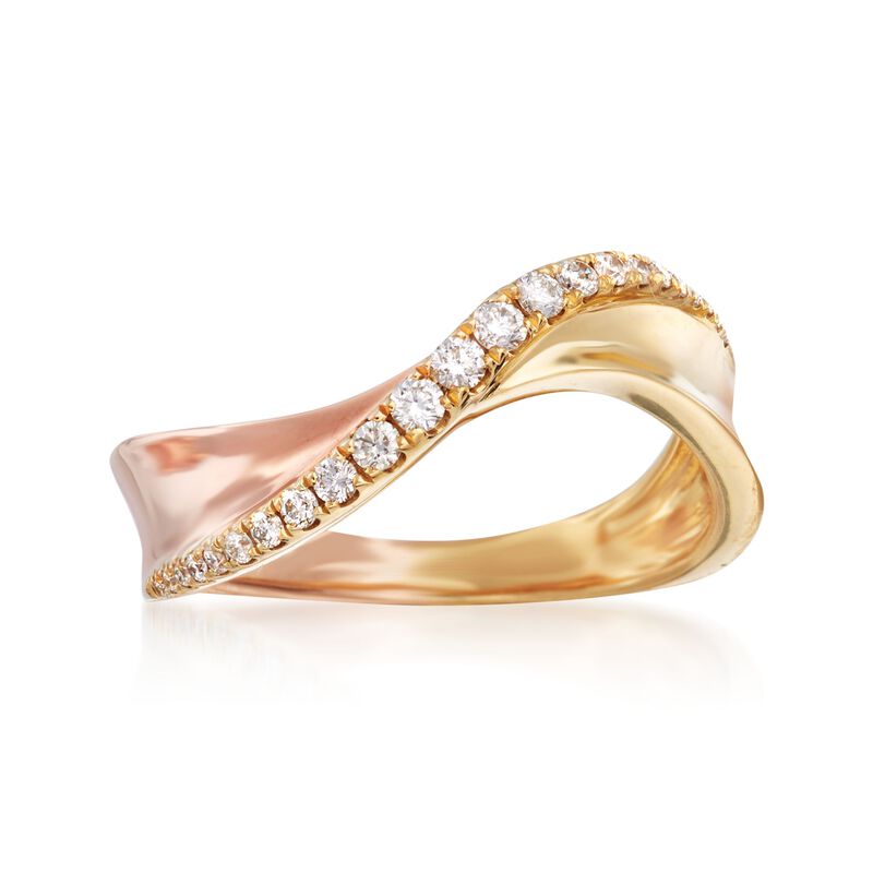.23 ct. t.w. Diamond Curve Ring in 18kt Two-Tone Gold. Size 7 image number 0