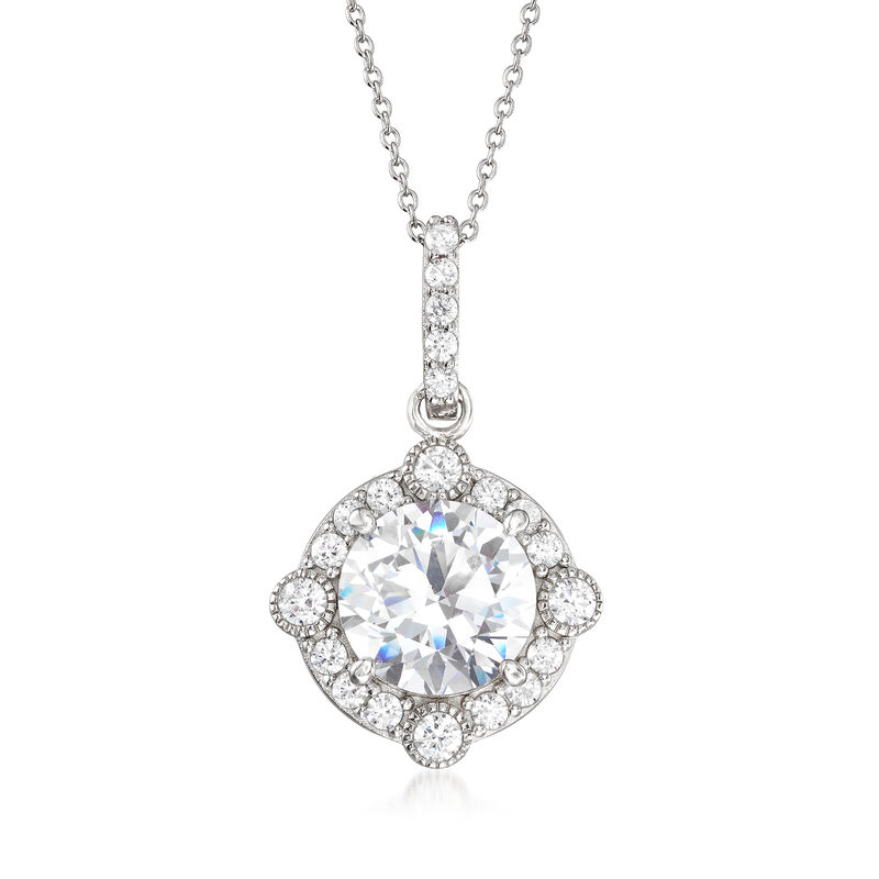 5.80 ct. t.w. CZ Pendant Necklace in Sterling Silver image number 0