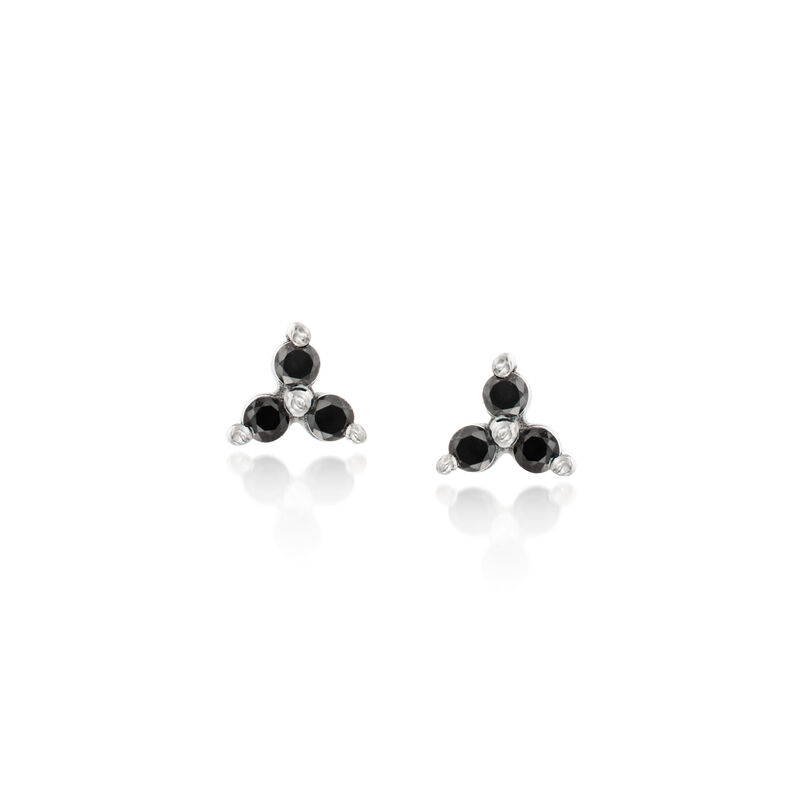 .70 ct. t.w. Black Spinel 5-pc. Jewelry Set: Earrings, Hoop Earrings and Single Ear Cuff in Sterling Silver image number 3