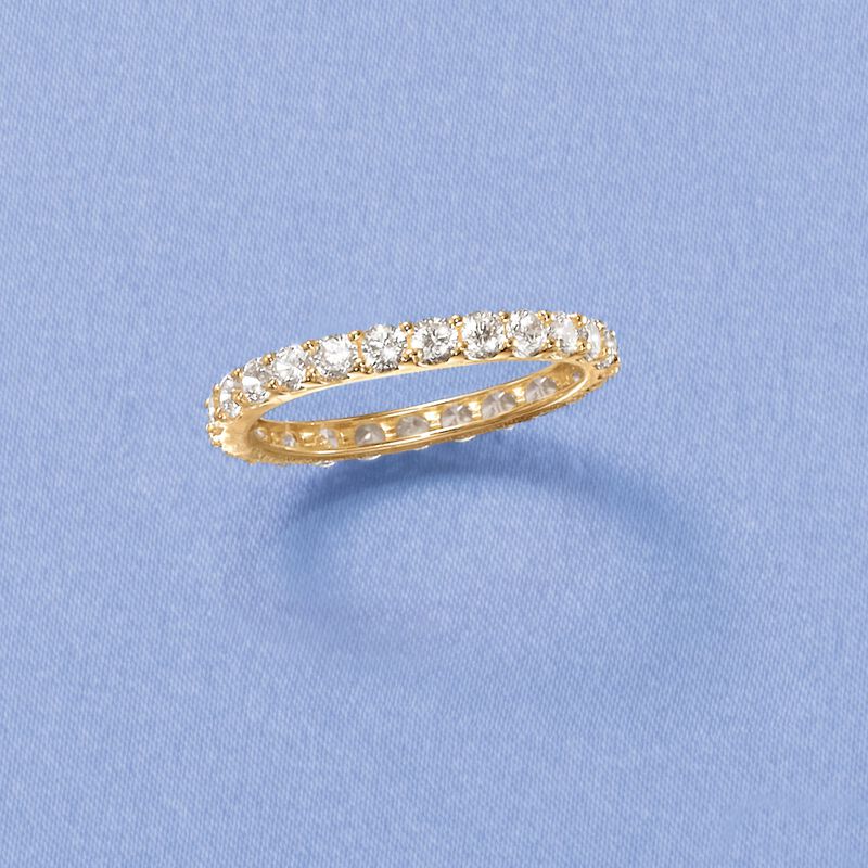 1.25 ct. t.w. CZ Eternity Band in 14kt Yellow Gold image number 3