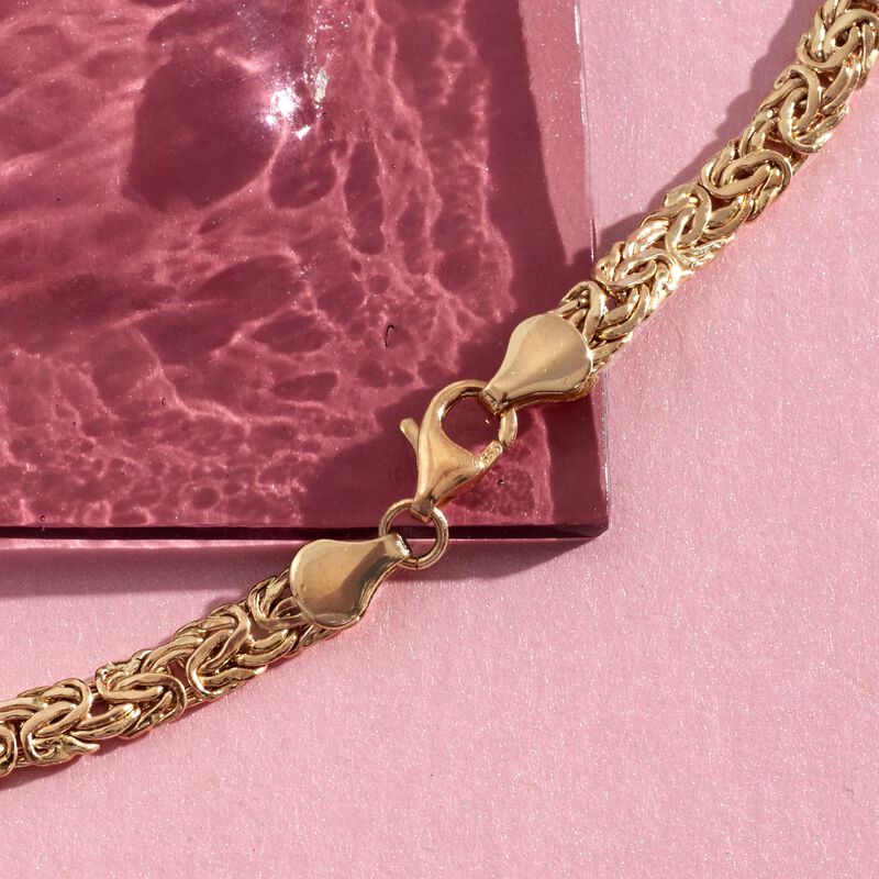 4mm 14kt Yellow Gold Byzantine Necklace image number 6