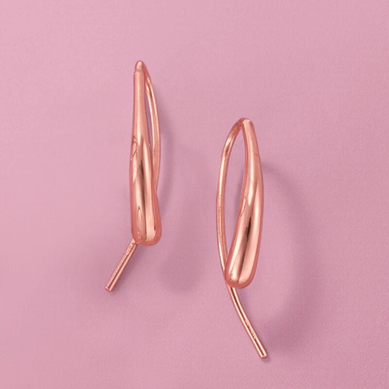 14kt Rose Gold Elongated Teardrop Earrings image number 2