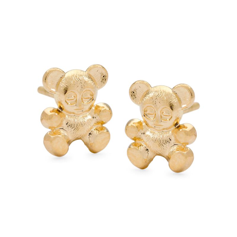 Child's 14kt Yellow Gold Teddy Bear Stud Earrings image number 0