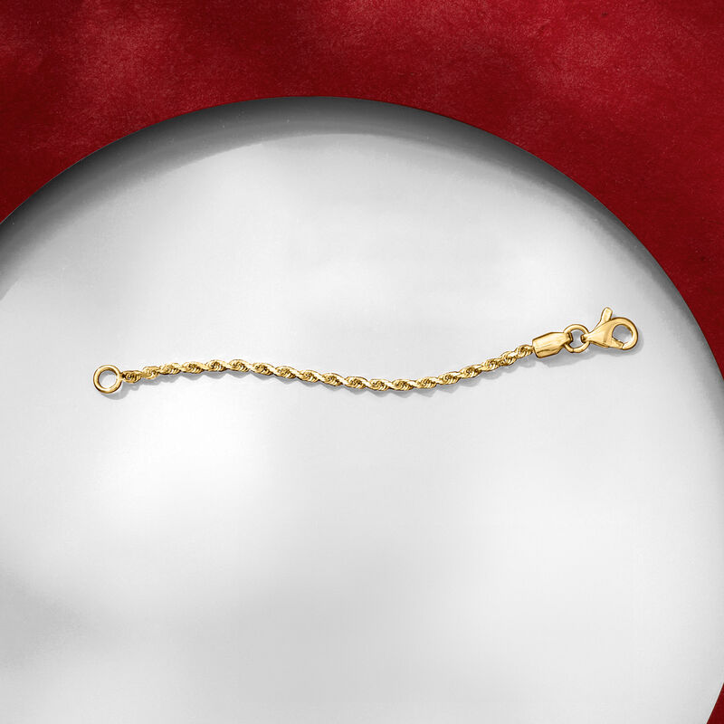 1.8mm 14kt Yellow Gold Rope-Chain Necklace Extender  image number 3