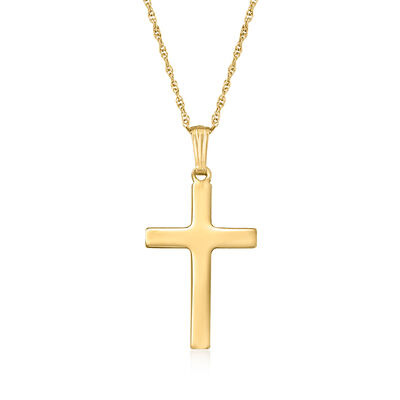 14kt Yellow Gold Cross Pendant Necklace
