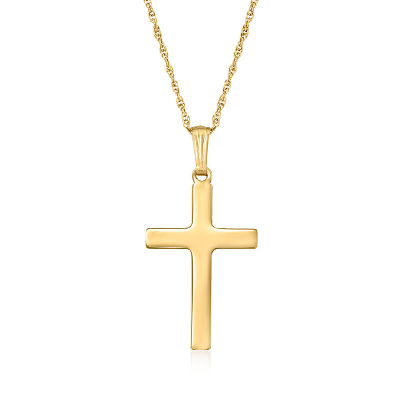 14kt Yellow Gold Cross Pendant Necklace image number 0