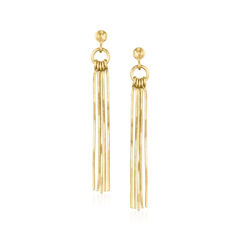 Italian 18kt Gold Over Sterling Snake-Chain Fringe Drop Earrings image number 0