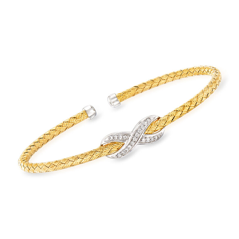 Charles Garnier &quot;Paolo&quot; .12 ct. t.w. CZ Infinity Cuff Bracelet. 7&quot; image number 0