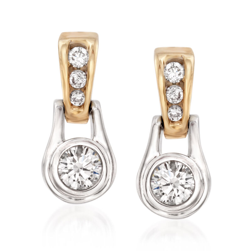 .60 ct. t.w. Diamond Drop Earrings in 14kt Two-Tone Gold image number 0