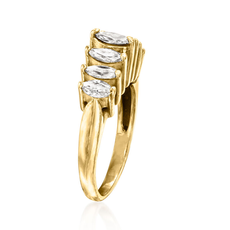 C. 1980 Vintage 1.00 ct. t.w. Marquise Diamond Ring in 14kt Yellow Gold. Size 5.5 image number 2