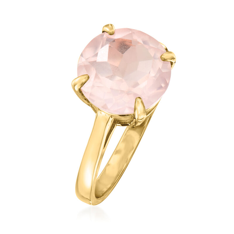 3.20 Carat Rose Quartz Ring in 14kt Yellow Gold. Size 10 image number 2