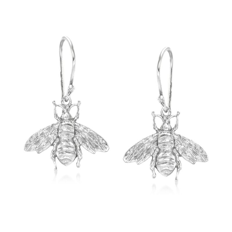 Italian Sterling Silver Bumblebee Drop Earrings  image number 0