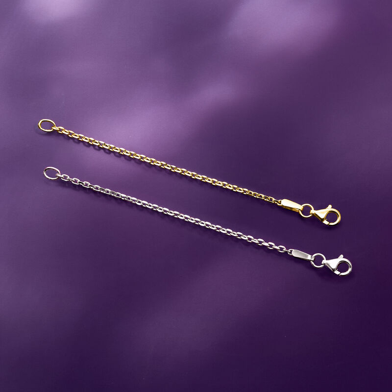 Sterling Silver and 18kt Gold Over Sterling Accessory Set: Two 3&quot; Necklace Extenders  image number 3