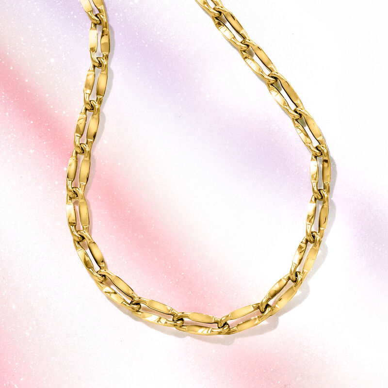 Italian 14kt Yellow Gold Mirror-Link Necklace image number 2