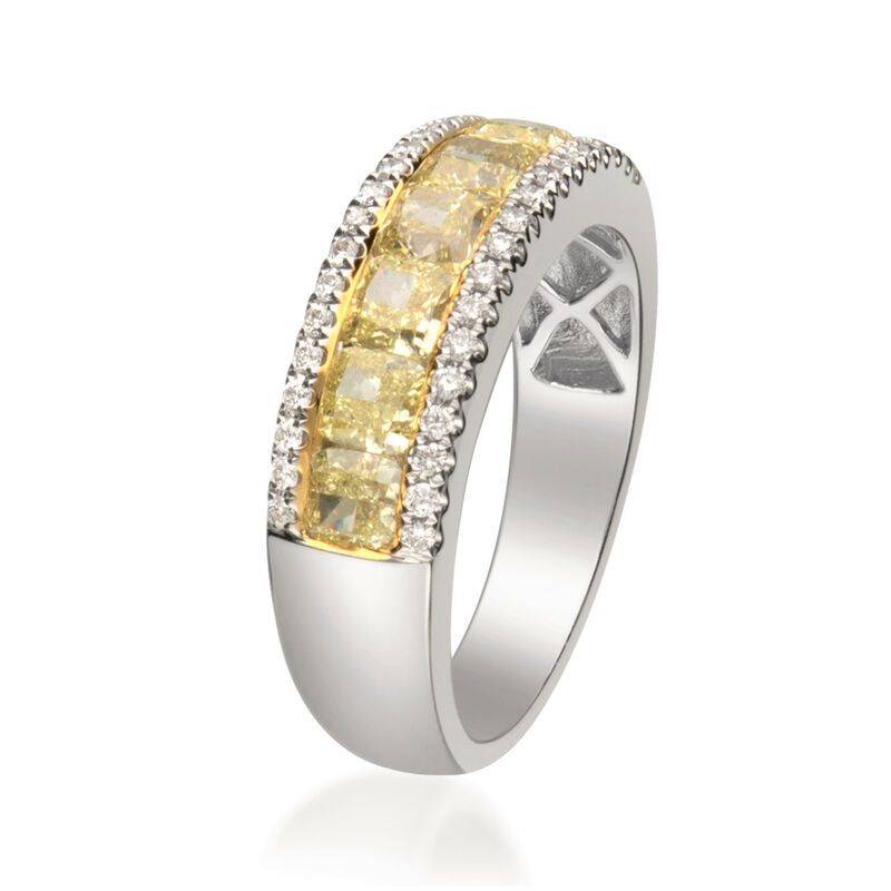 2.24 ct. t.w. Yellow and White Diamond Ring in 14kt Two-Tone Gold image number 1