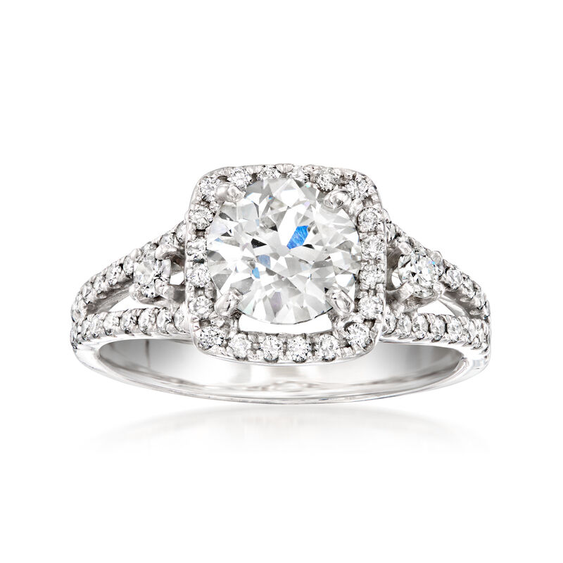 C. 1990 Vintage 2.14 ct. t.w. Diamond Ring in 18kt White Gold. Size 7 image number 0