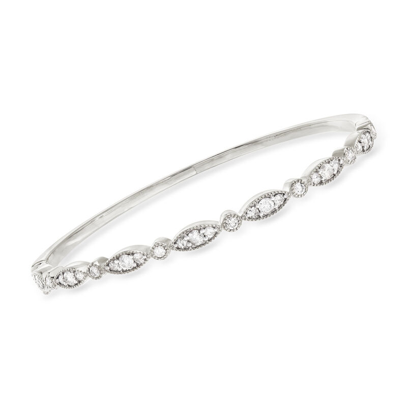 1.30 ct. t.w. Diamond Bangle Bracelet in Sterling Silver image number 0