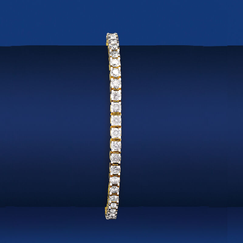 7.00 ct. t.w. Diamond Tennis Bracelet in 14kt Yellow Gold image number 2