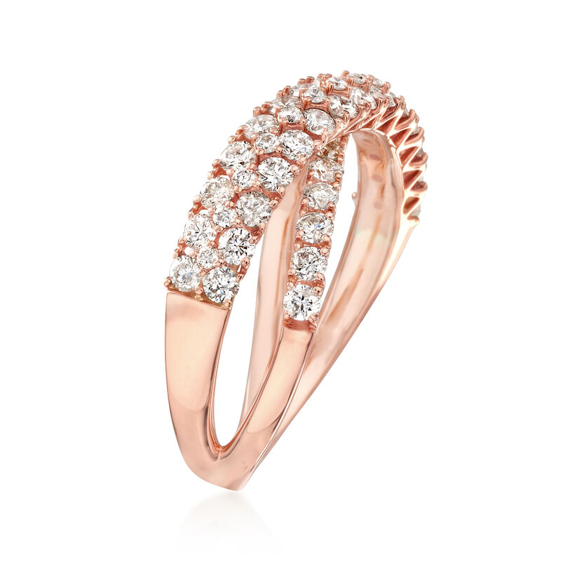 1.25 ct. t.w. Diamond Double Crisscross Ring in 14kt Rose Gold image number 1